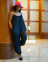 Load image into Gallery viewer, Black Shoulder Strap Jumpsuit with Pockets