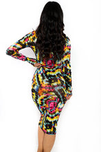 Load image into Gallery viewer, Color Burst Mesh Print Dress