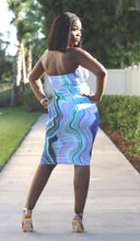Load image into Gallery viewer, Blue Waves Midi Dress
