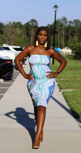 Load image into Gallery viewer, Blue Waves Midi Dress