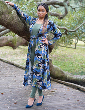 Load image into Gallery viewer, Blue Camo Jacket With Belt