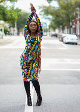 Load image into Gallery viewer, Color Burst Mesh Print Dress