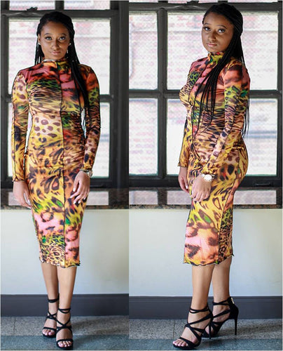 Colorful Leopard Print Dress