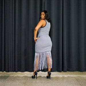 Fringy Striped Dress