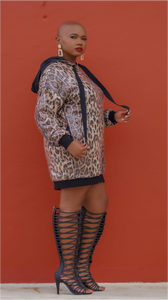 Leopard Bling Hoodie (Dress or Top)