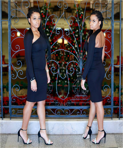 One Sleeve Open Back Midi Dress