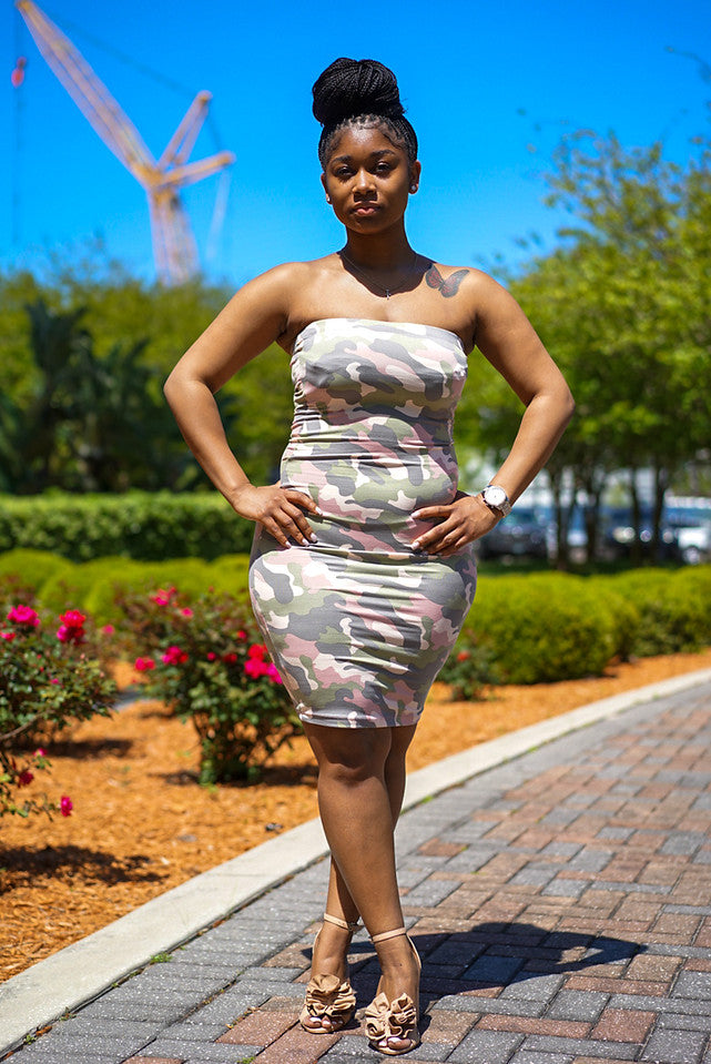 Pink Accent Camo Dress