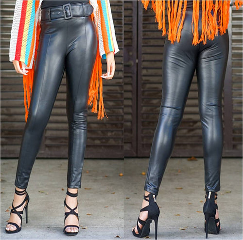 Black Rider Faux Leather Pants