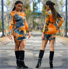 Load image into Gallery viewer, Baby Girl Orange Tie Dye Mini Dress
