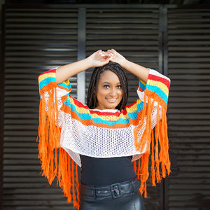 Rainbow Mesh Crochet Top